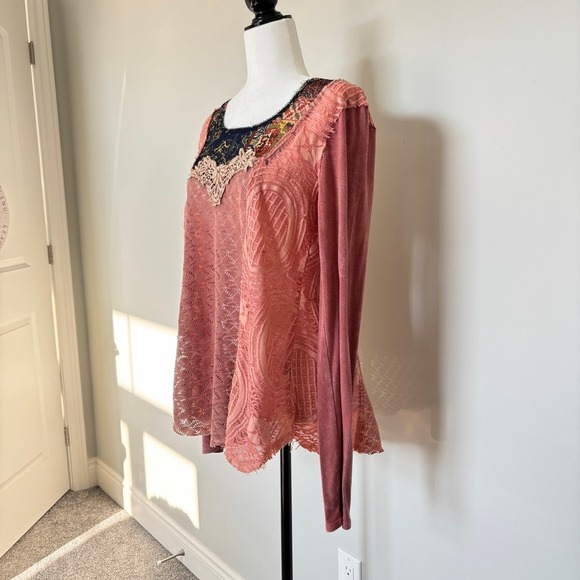 Gimmicks by BKE Size Small Tunic Oversized Long Sleeve Hippie Boho Semi Sheer - Picture 4 of 12